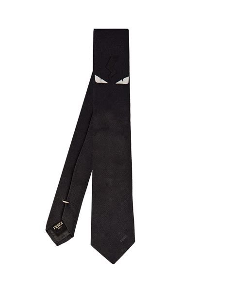 fendi tir|Black silk tie .